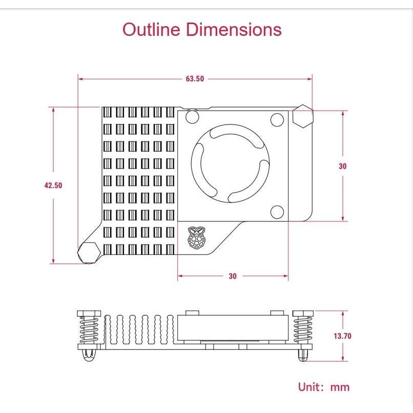 Enfriador Activo UeeKKoo para Raspberry Pi 5 con Ventilador
