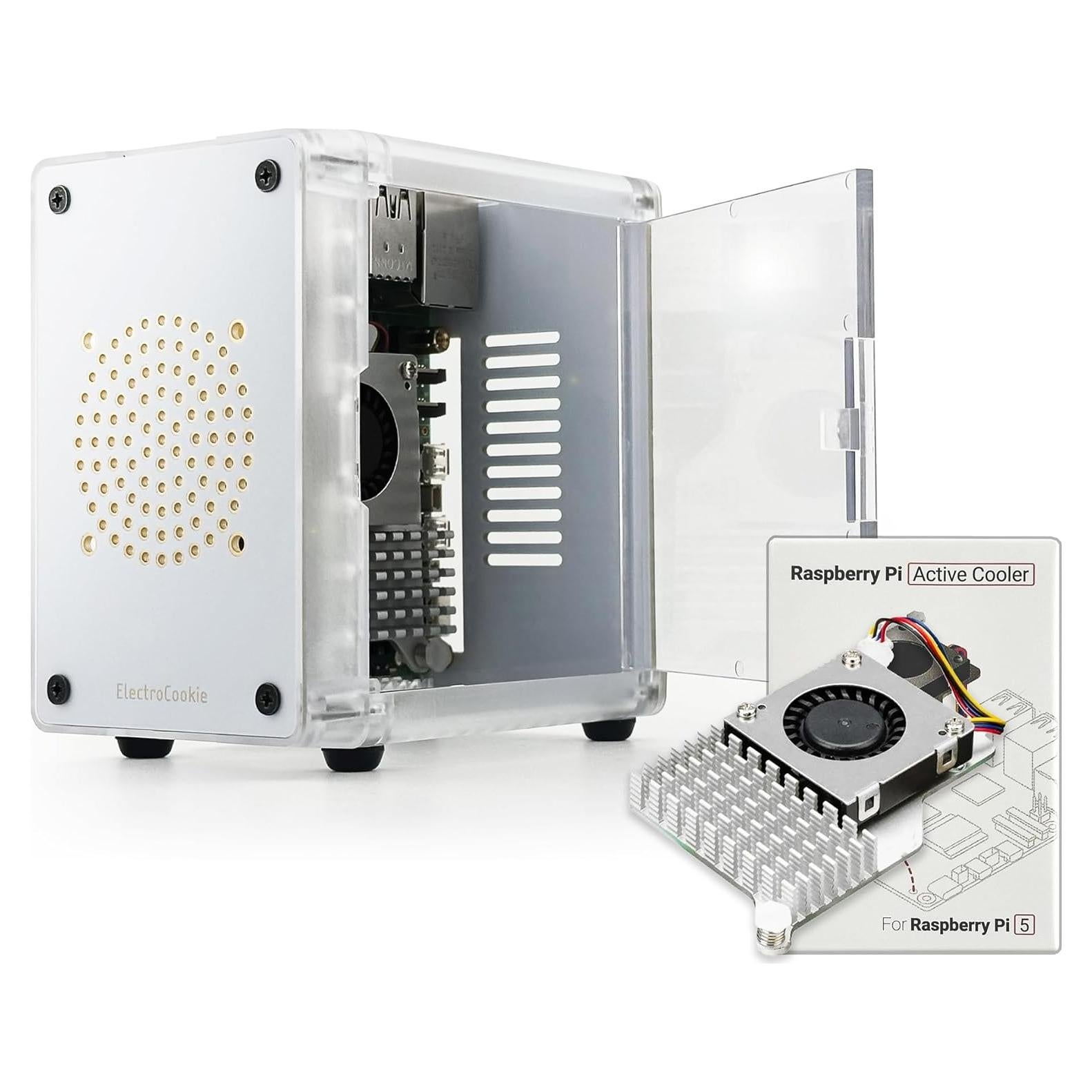Caja Mini Torre ElectroCookie para Raspberry Pi 5 con Enfriador