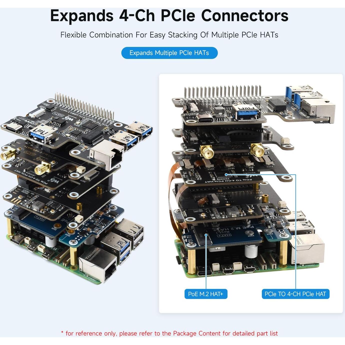 Placa de Expansión PCIe 4 Canales Waveshare para Raspberry Pi 5