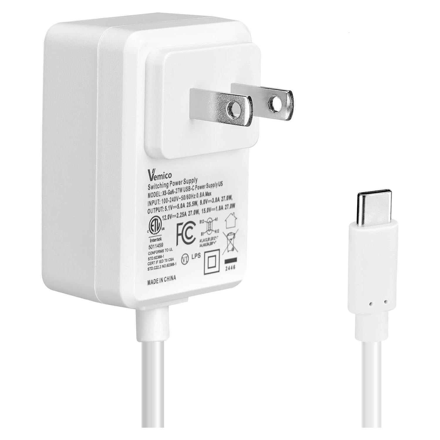 Fuente de Poder USB-C 27W para Raspberry Pi 5 5.1V 5A