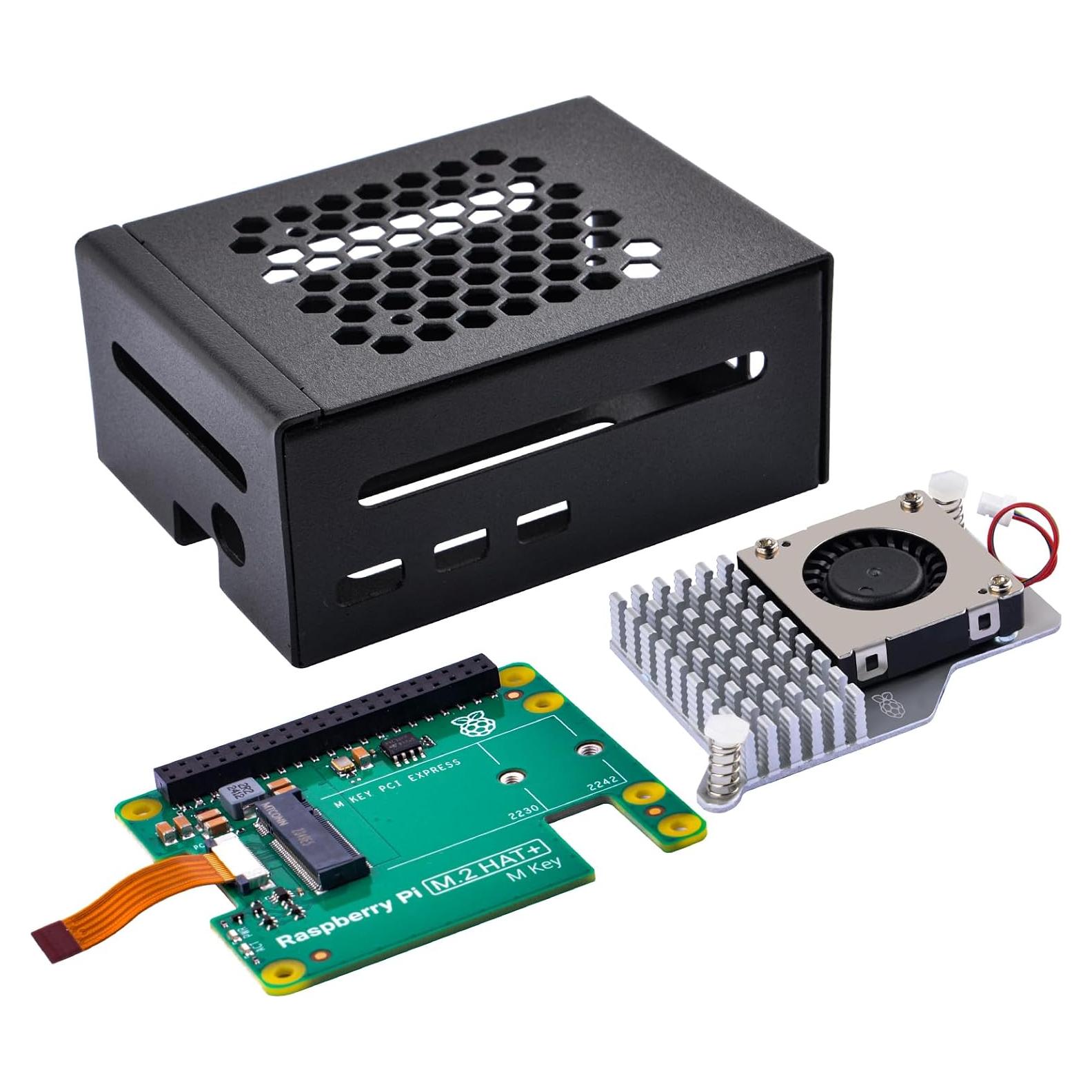 Caja de Metal GeeekPi para Raspberry Pi 5 con HAT M.2 y Enfriador