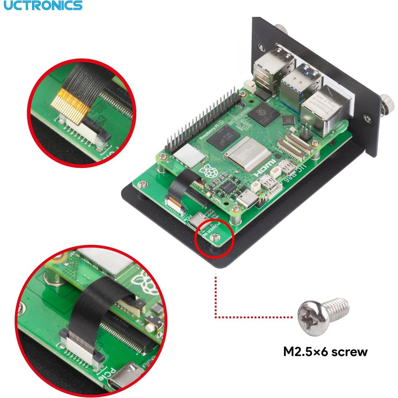 Adaptador PCIe a M.2 NVMe UCTRONICS para Raspberry Pi 5
