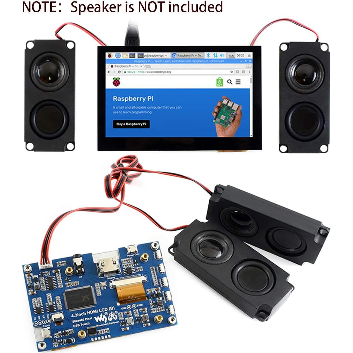 Pantalla Táctil Capacitiva 4.3" HDMI Waveshare 800x480 IPS