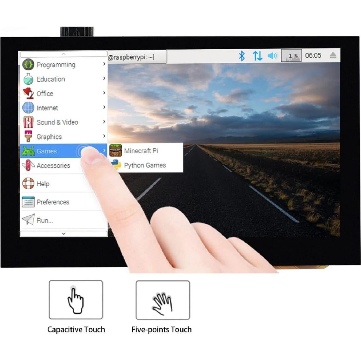 Pantalla Táctil Capacitiva 4.3" HDMI Waveshare 800x480 IPS