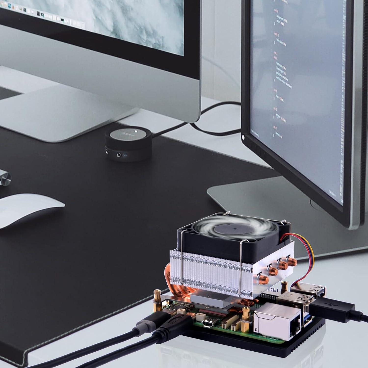 Enfriador de CPU GeeekPi para Raspberry Pi 5, disipador de aluminio