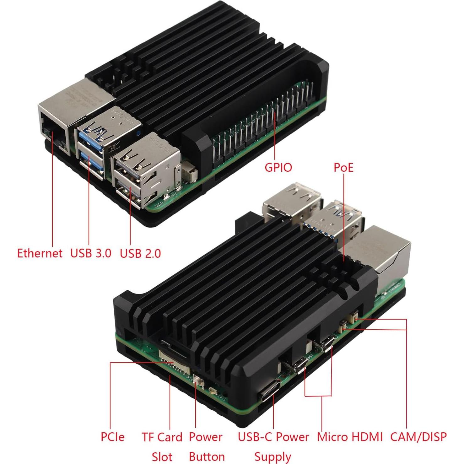Funda de Aluminio ZDE ZP502 para Raspberry Pi 5 - Enfriamiento Pasivo