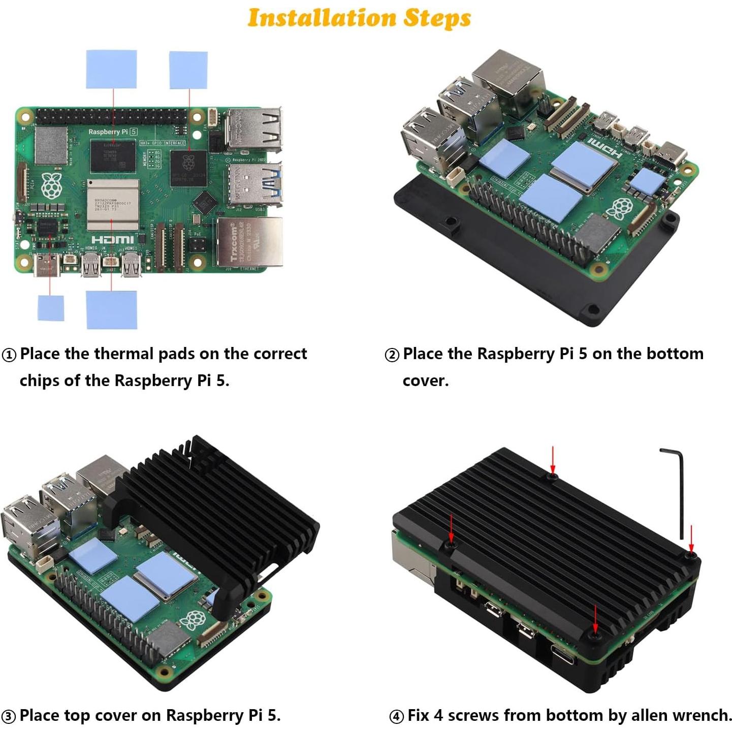 Funda de Aluminio ZDE ZP502 para Raspberry Pi 5 - Enfriamiento Pasivo