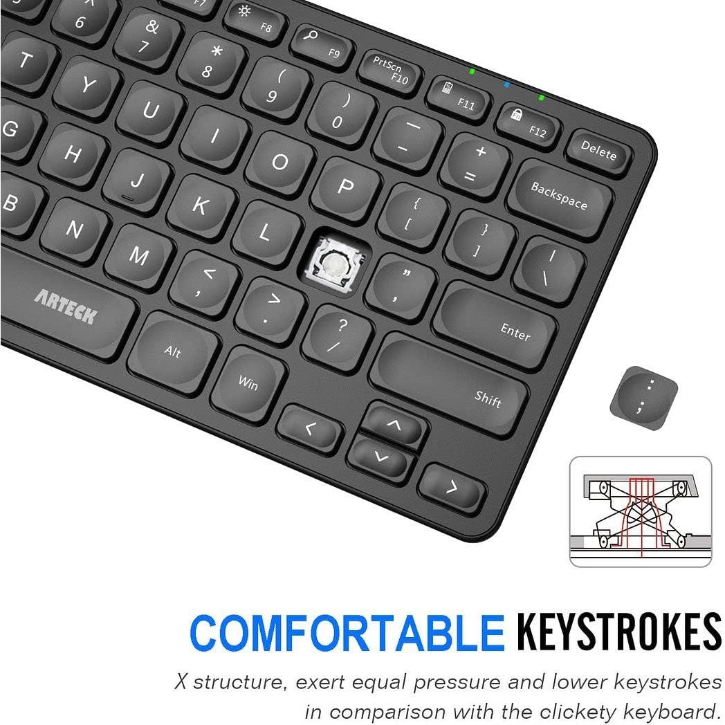 Teclado Inalámbrico Arteck HW305 Ultra Delgado 2.4G con Batería Recargable