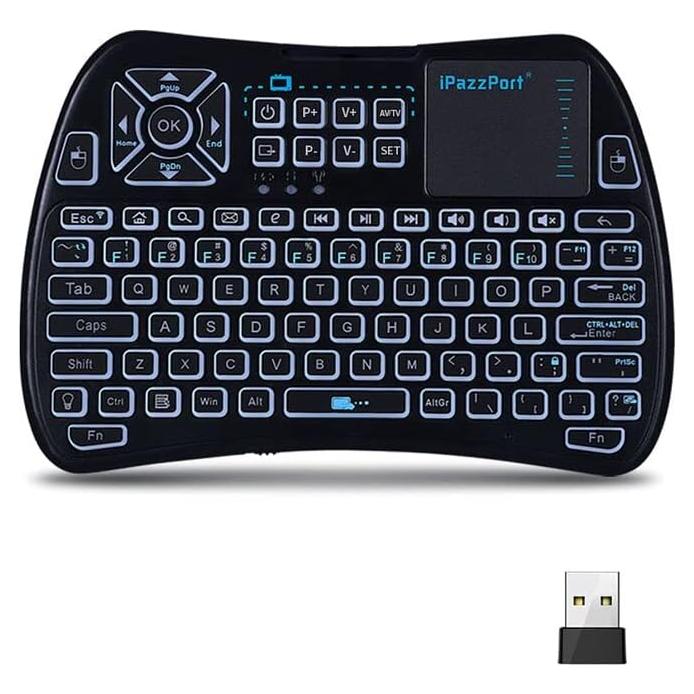 Teclado Mini Bluetooth iPazzPort KP-61SM con Touchpad y Aprendizaje IR