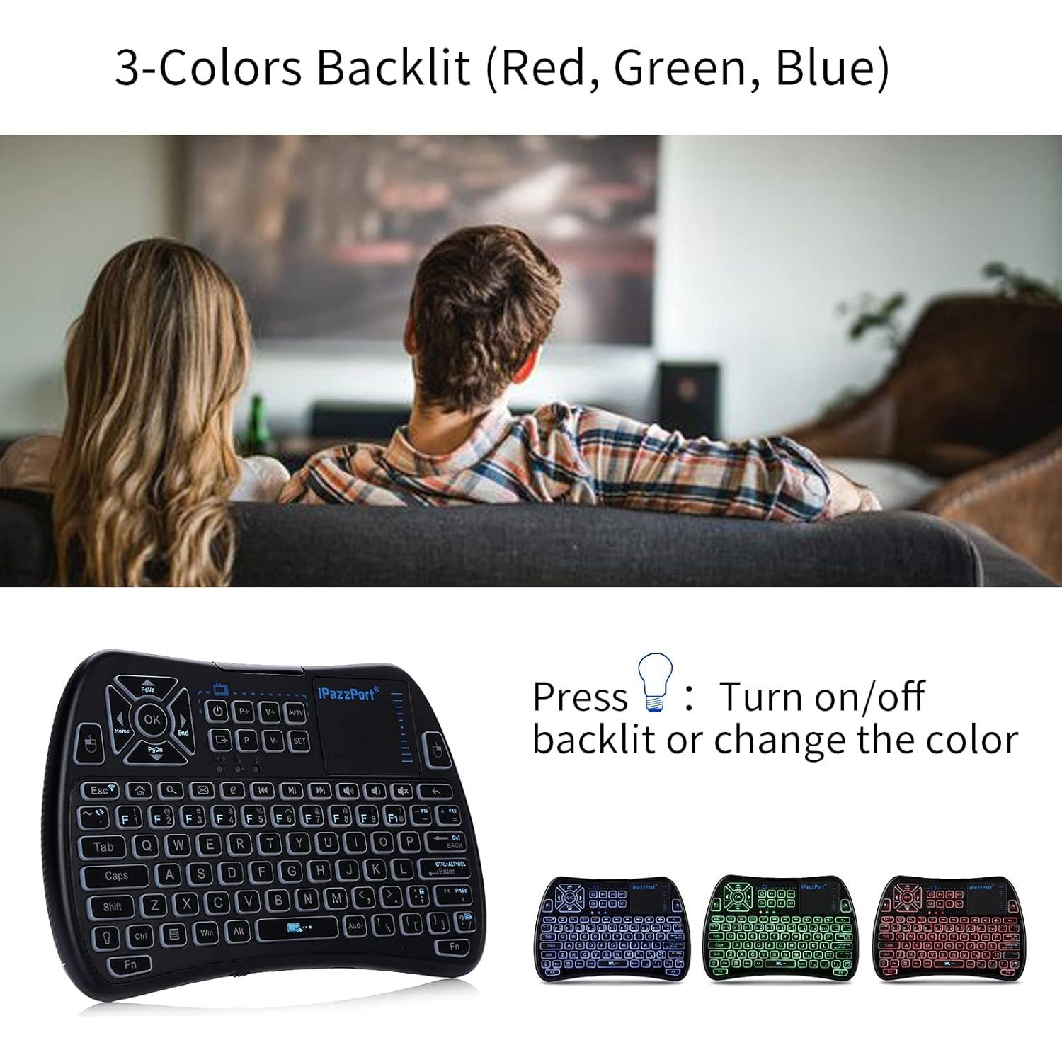 Teclado Mini Bluetooth iPazzPort KP-61SM con Touchpad y Aprendizaje IR