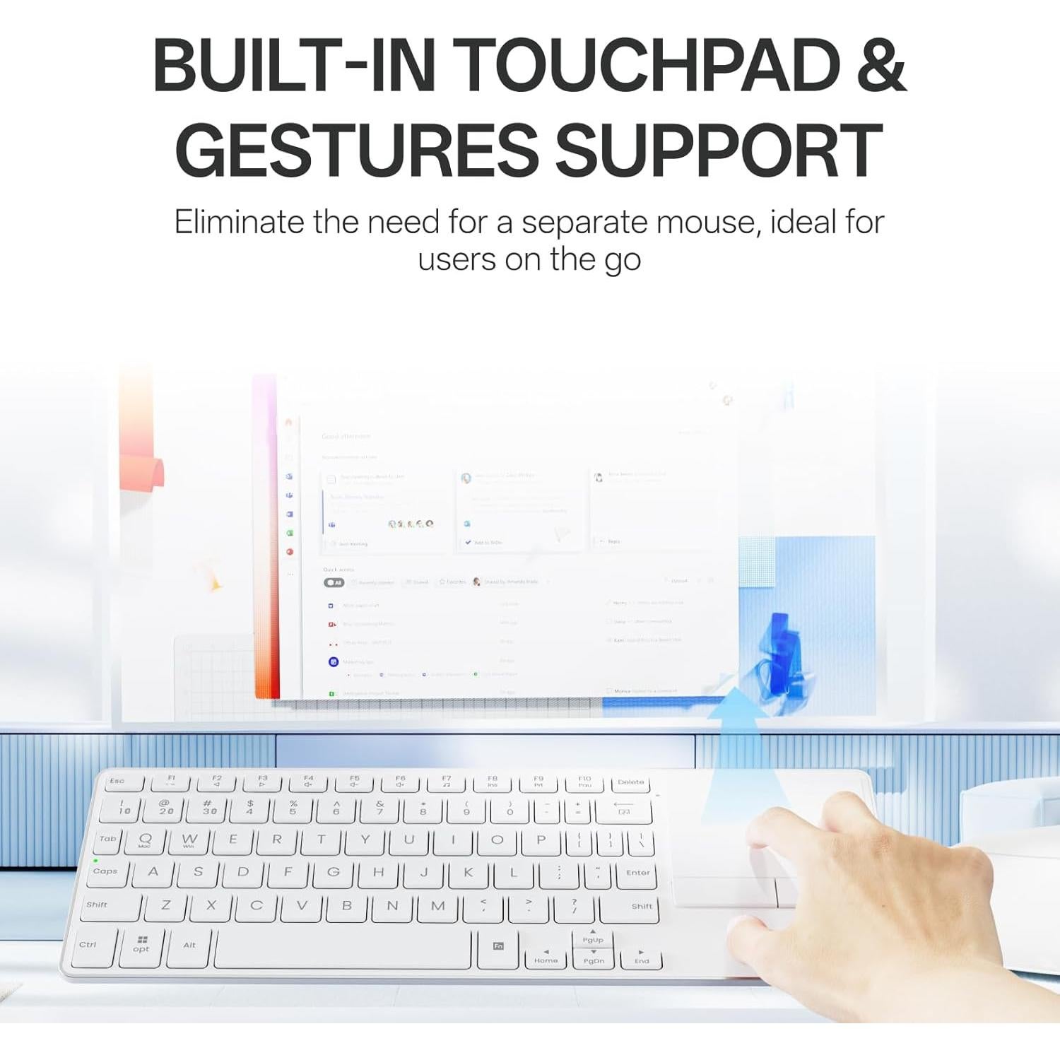 Teclado Inalámbrico Rapoo E900T con Touchpad - Multi-Dispositivo