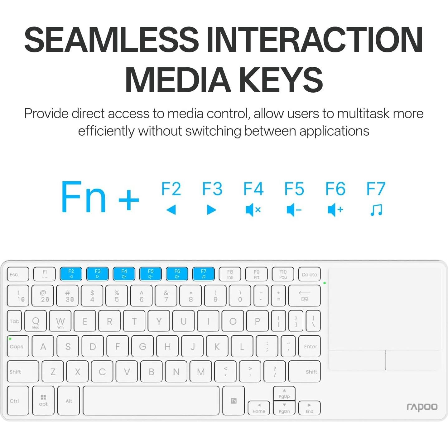 Teclado Inalámbrico Rapoo E900T con Touchpad - Multi-Dispositivo