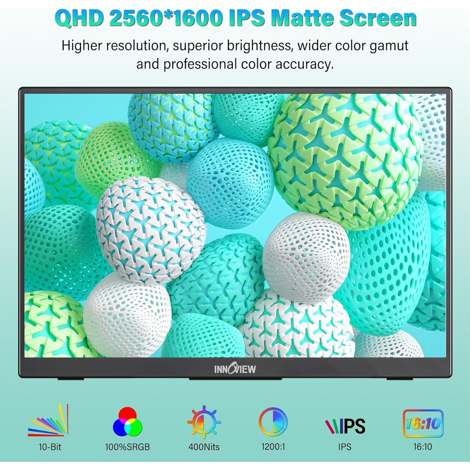 Monitor Portátil InnoView 16" 2K 120Hz IPS Cuidado Ocular