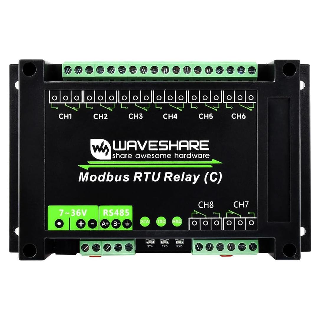 Módulo Relé Latching 8 Canales Waveshare Modbus RTU RS485