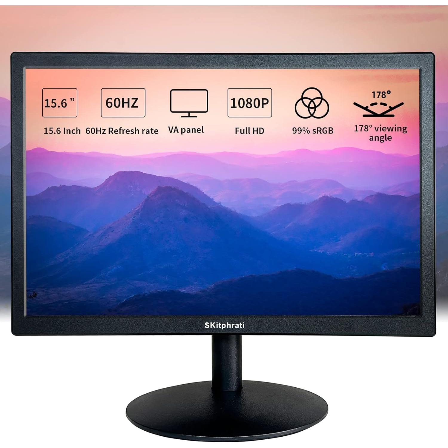 Monitor LED 15.6" FHD VA 1080P SKitphrati con HDMI y VGA