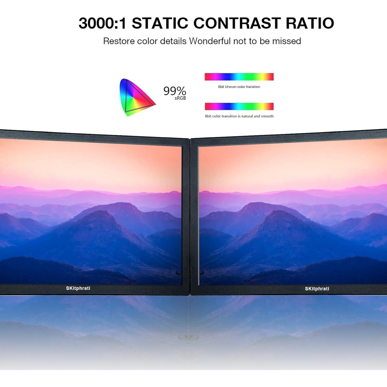 Monitor LED 15.6" FHD VA 1080P SKitphrati con HDMI y VGA