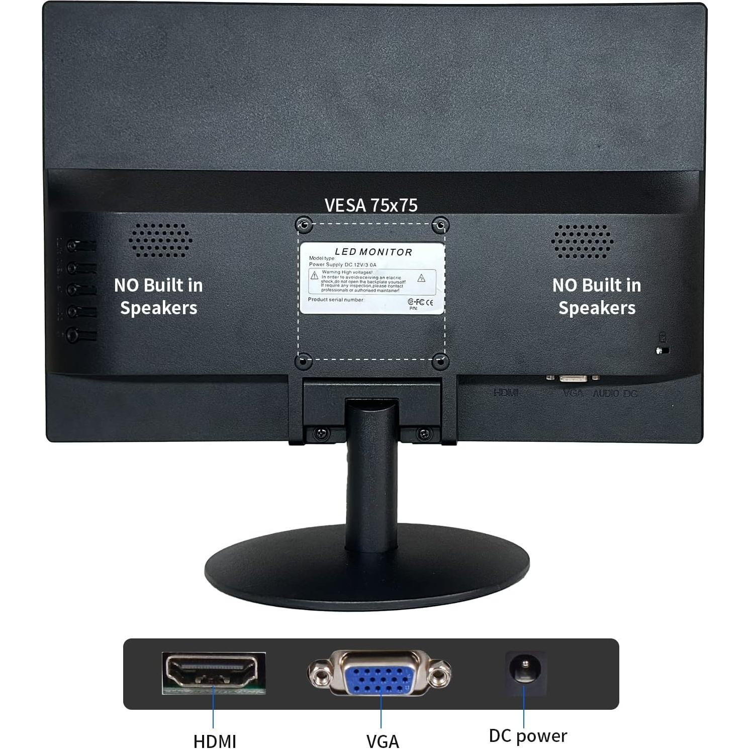 Monitor LED 15.6" FHD VA 1080P SKitphrati con HDMI y VGA