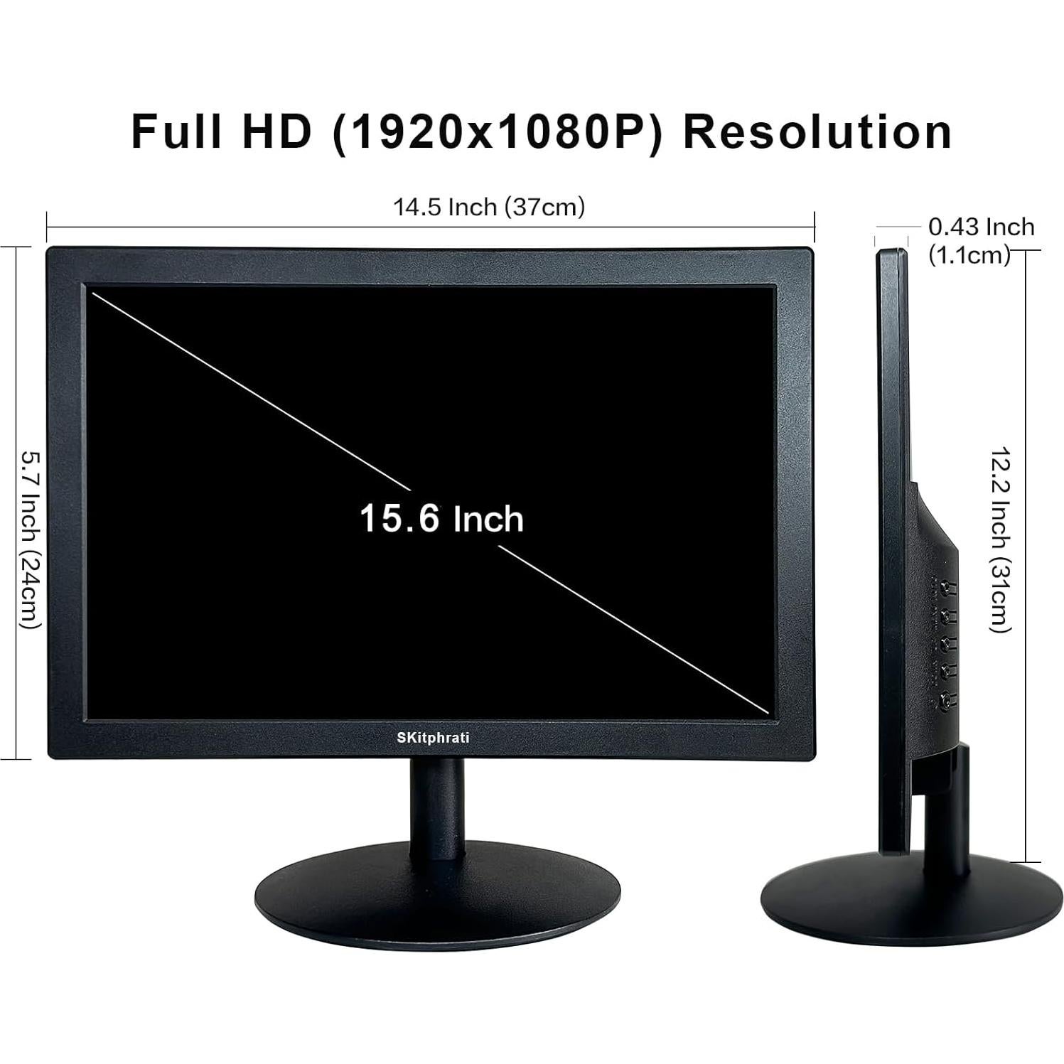 Monitor LED 15.6" FHD VA 1080P SKitphrati con HDMI y VGA