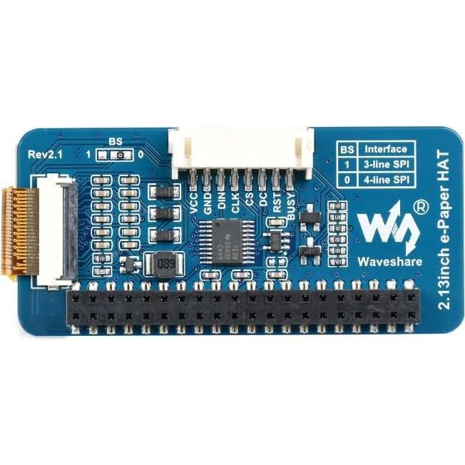 Pantalla HAT E-Ink 2.13" Unistorm 250x122 SPI Raspberry Pi