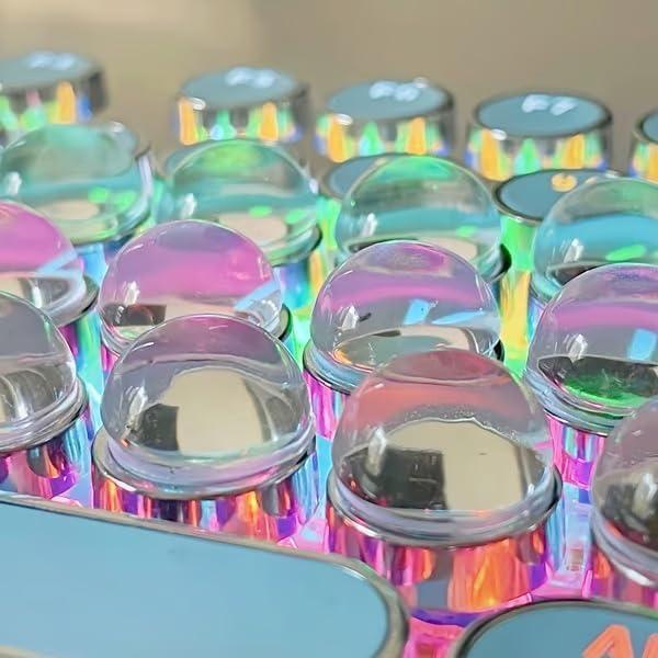 128pcs Nail Protection Silicone Keyboard Stickers for Keyboard Typing, Clear Silicone Keyboard Self Adhesive Cover Nail Art, Heightening Sticker for Women with Long Nails (128pcs)