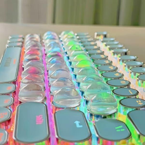 128pcs Nail Protection Silicone Keyboard Stickers for Keyboard Typing, Clear Silicone Keyboard Self Adhesive Cover Nail Art, Heightening Sticker for Women with Long Nails (128pcs)