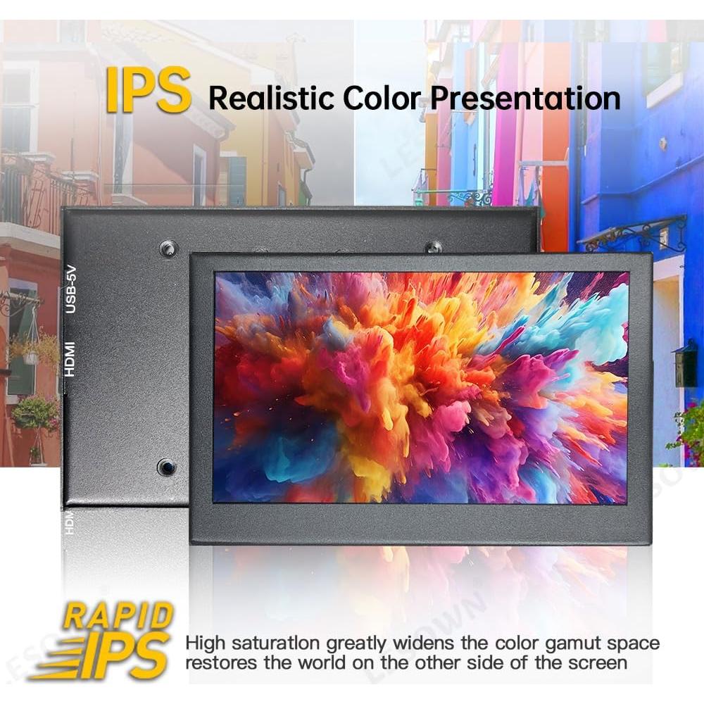 Monitor LCD 4.3" LESOWN HDMI USB 800x480 IPS Portátil