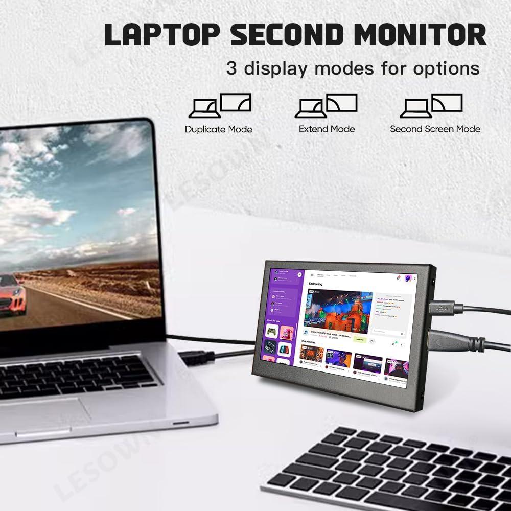 Monitor LCD 4.3" LESOWN HDMI USB 800x480 IPS Portátil