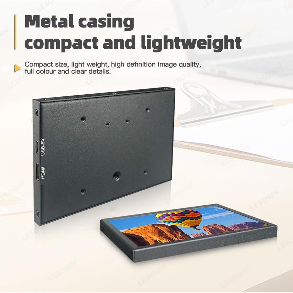 Monitor LCD 4.3" LESOWN HDMI USB 800x480 IPS Portátil