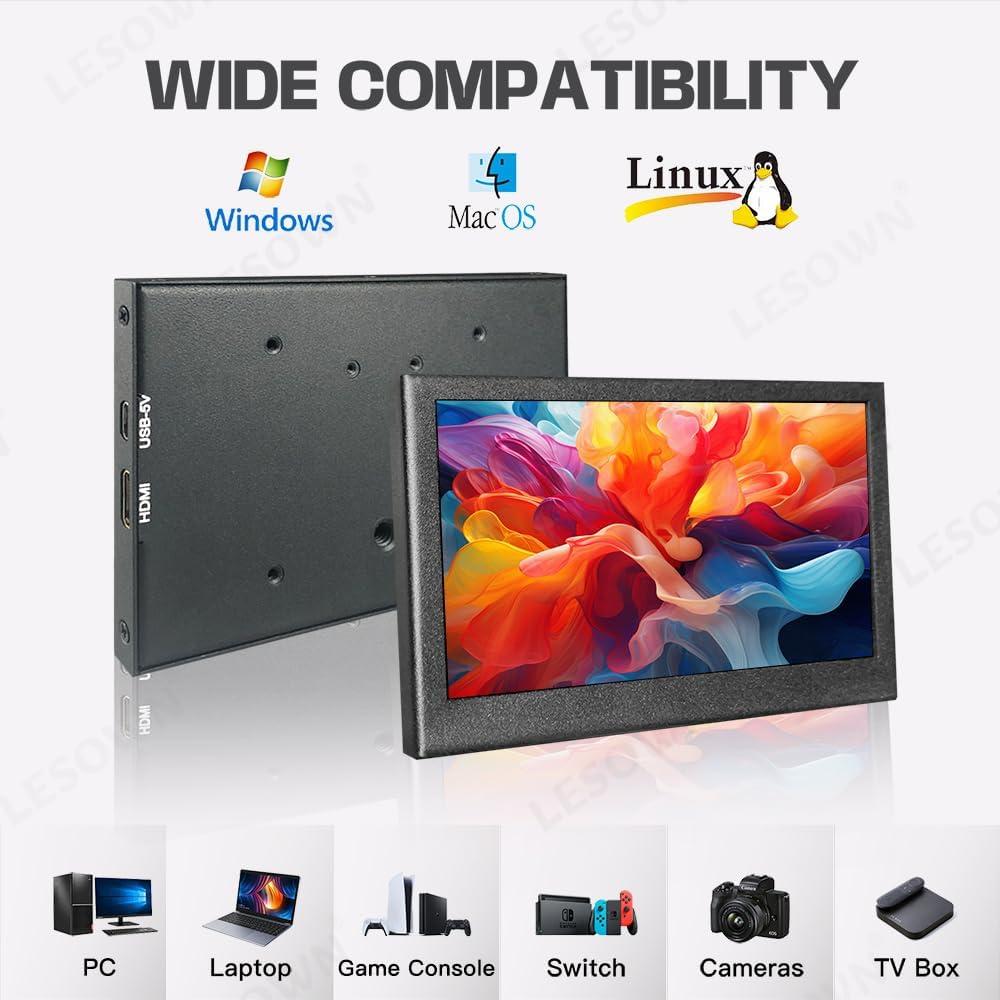 Monitor LCD 4.3" LESOWN HDMI USB 800x480 IPS Portátil