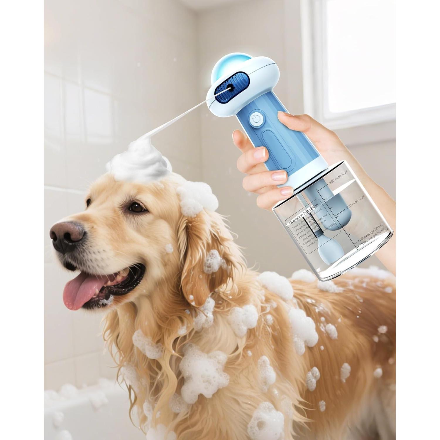 Ducha Eléctrica Impermeable NRYDEPET para Perros - Azul
