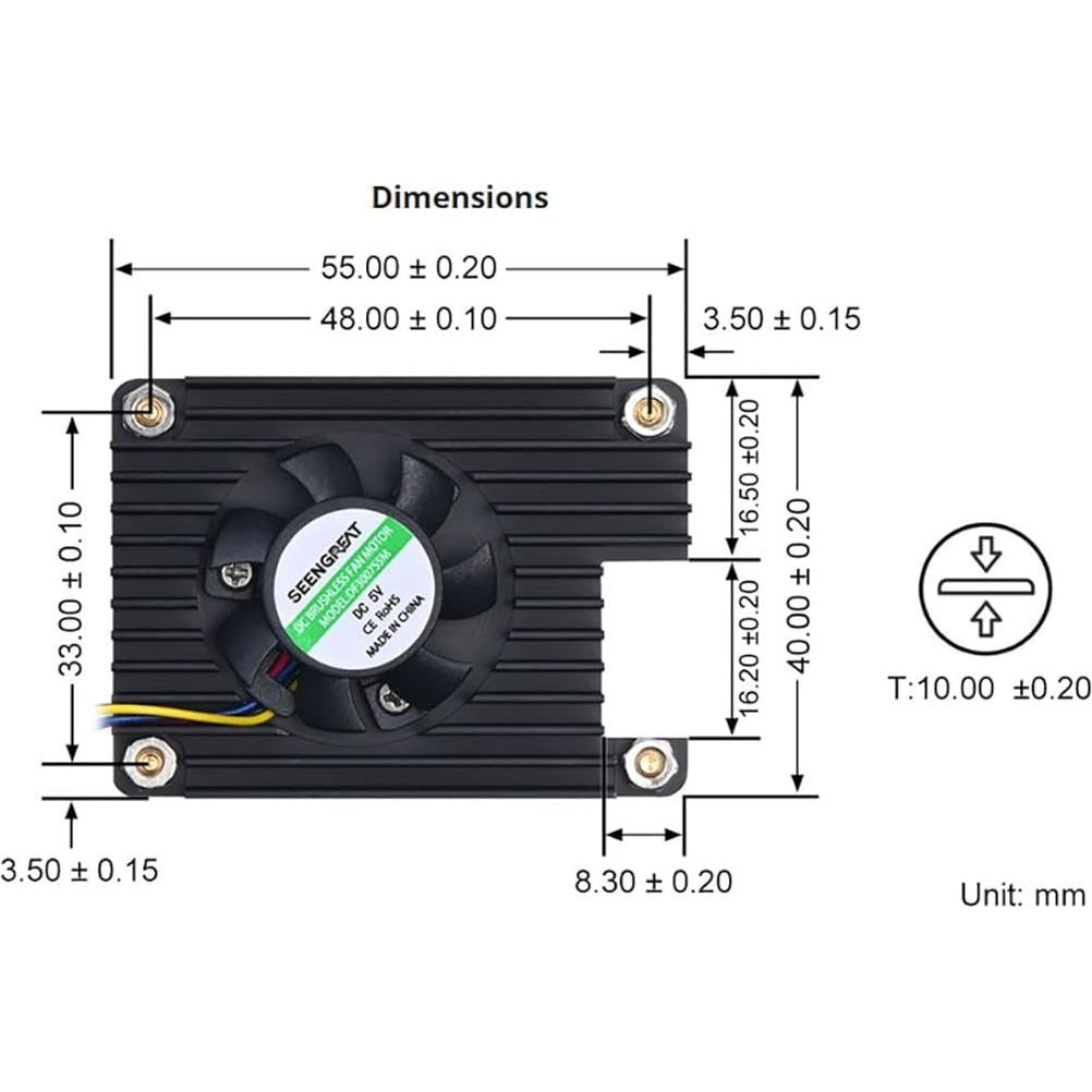 Ventilador 3007 LLidgermal para Raspberry Pi CM5 5V PWM Bajo Ruido