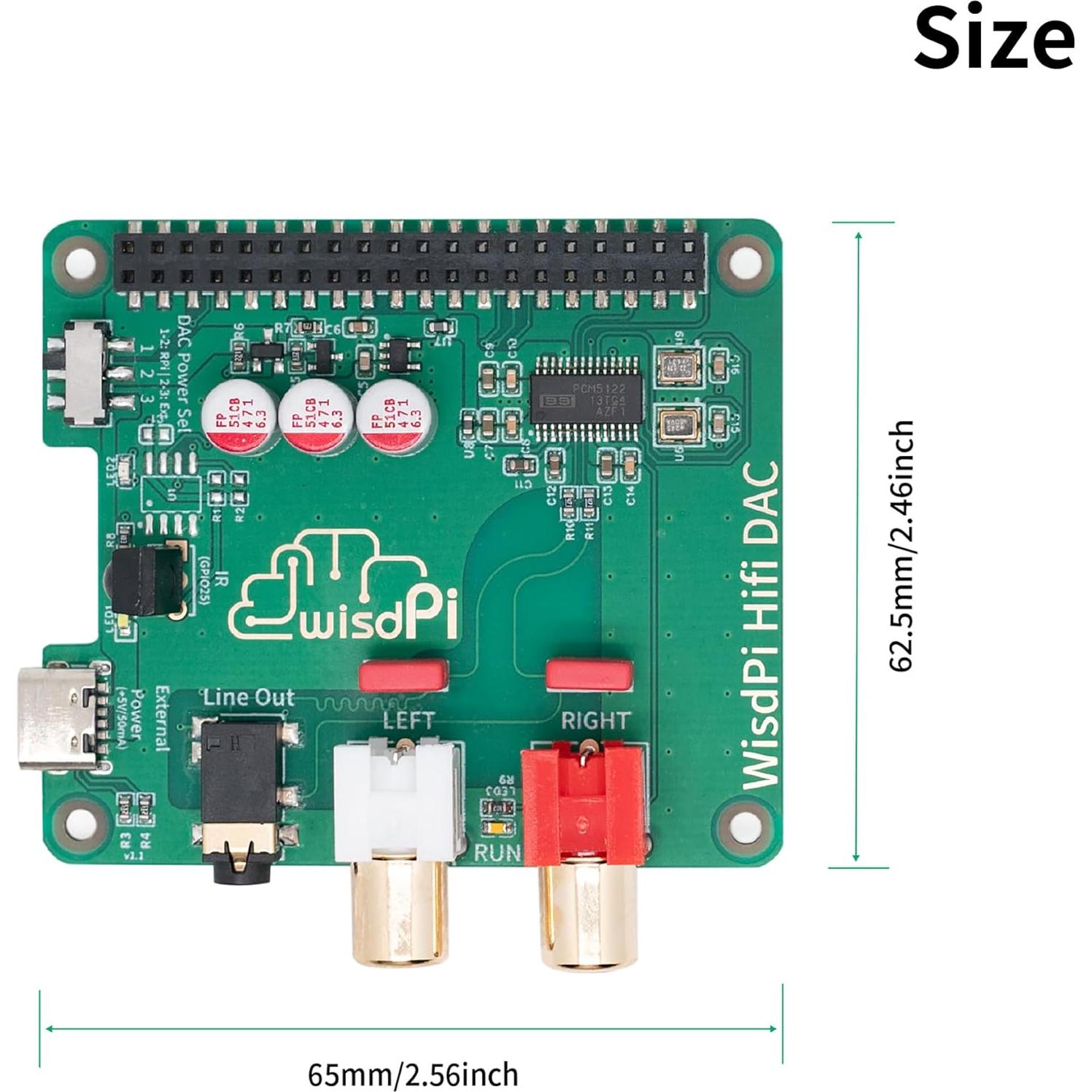 Tarjeta HiFi DAC HAT SevenSenses PCM5122 para Raspberry Pi