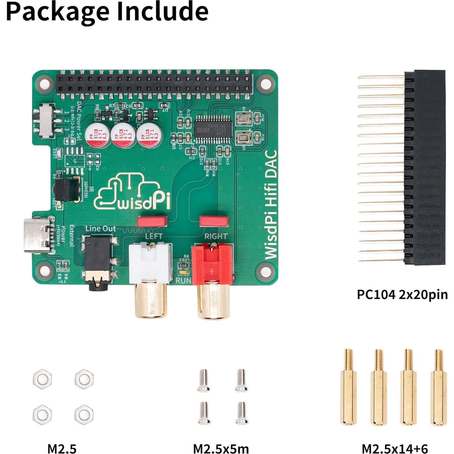 Tarjeta HiFi DAC HAT SevenSenses PCM5122 para Raspberry Pi
