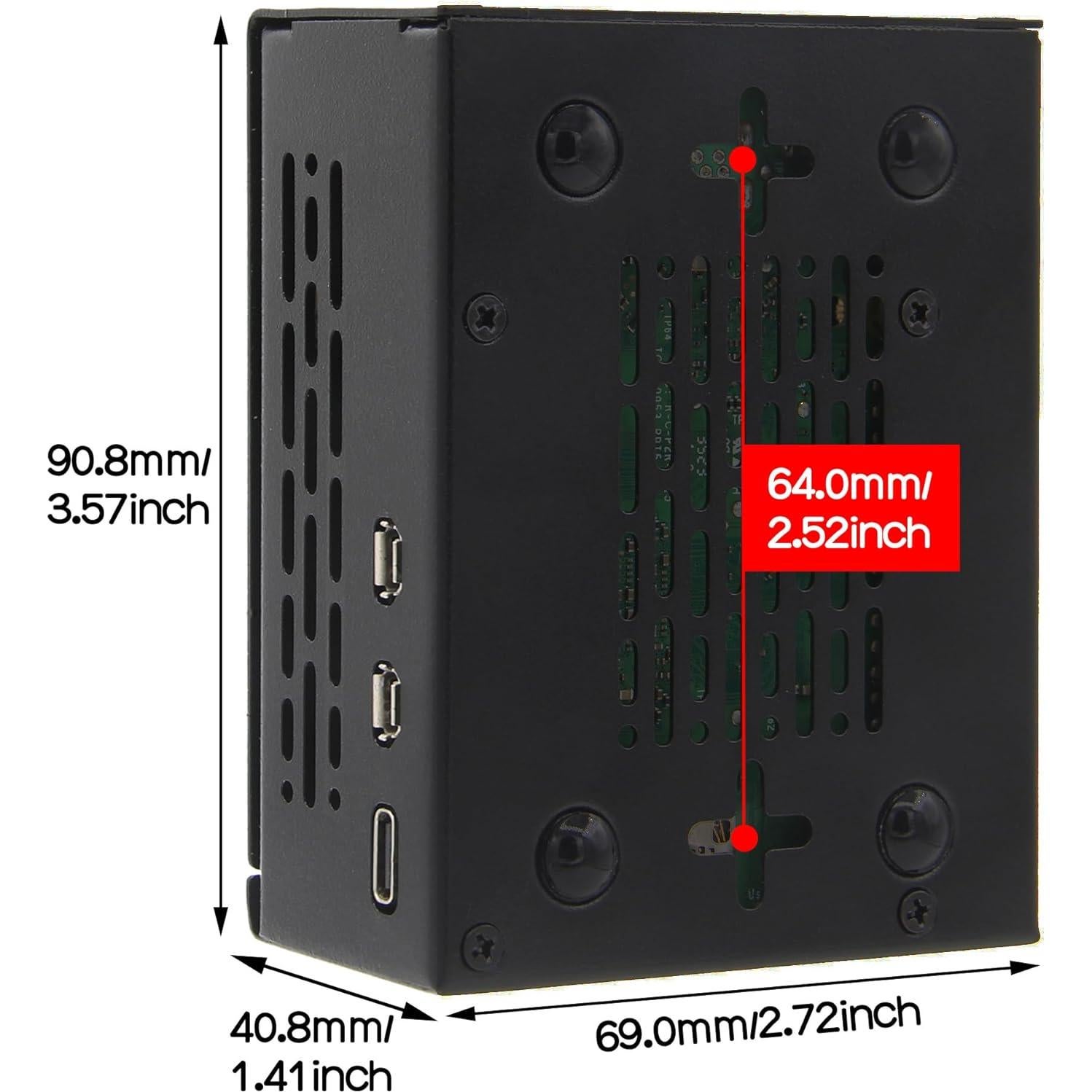 Caja Metal Geekworm X1301-C1 + Disipador H509 + Fuente 27W