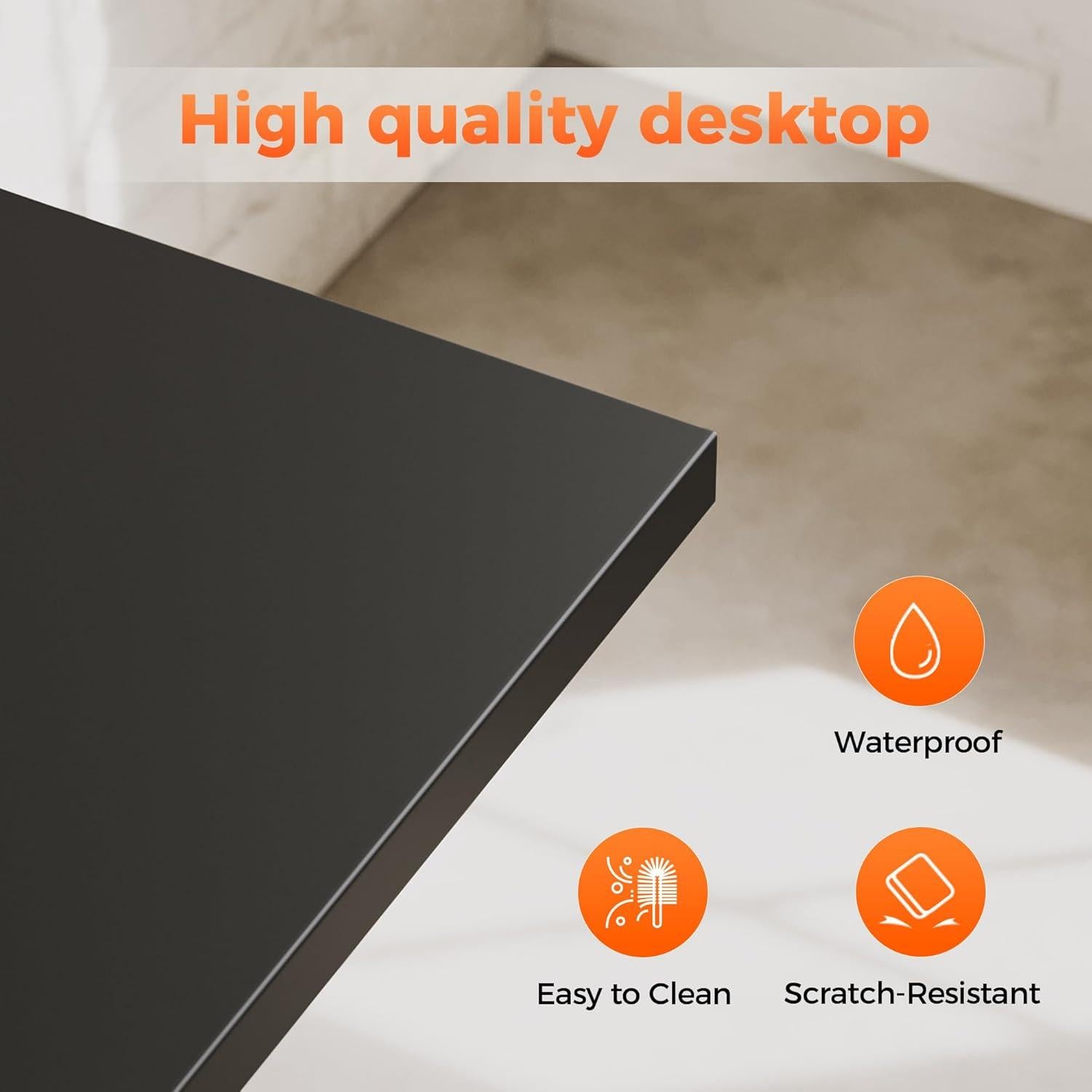 Escritorio Rodante Mericonia 81 cm Negro Moderno con Ruedas