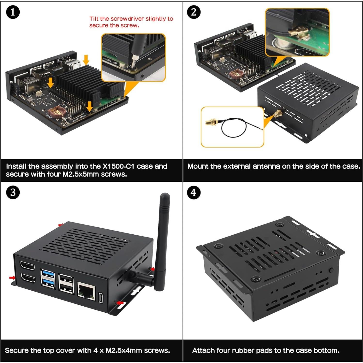 Placa de expansión X1501 Geekworm + Caja metal X1500-C1
