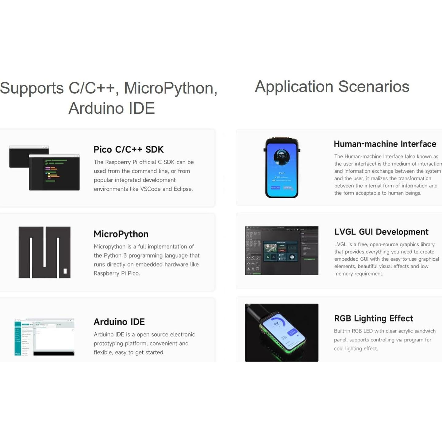 Placa MCU Waveshare RP2350 con Pantalla LCD 1.47" 172x320