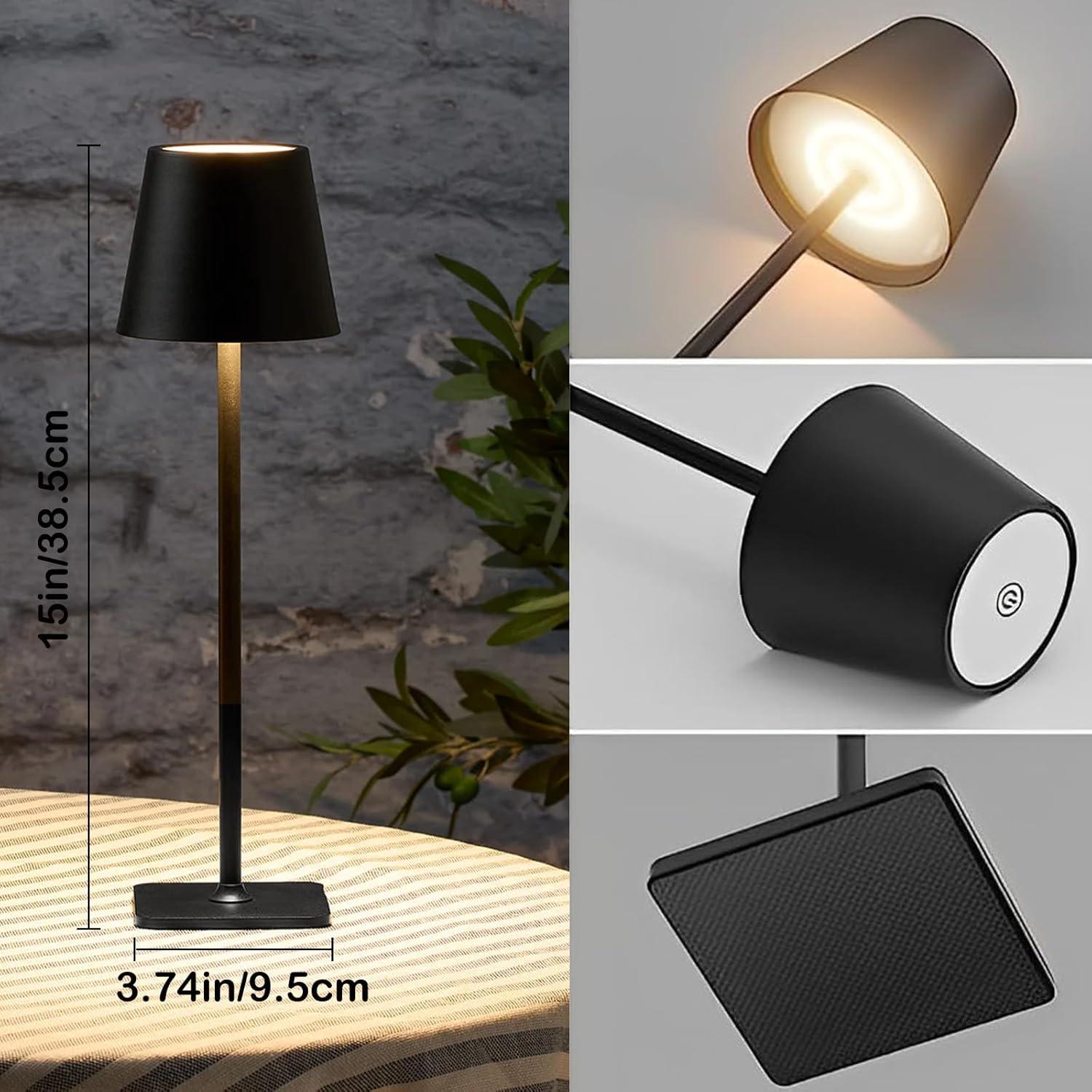 Juego de 2 Lámparas de Mesa Inalámbricas LamparaDecor 6000mAh