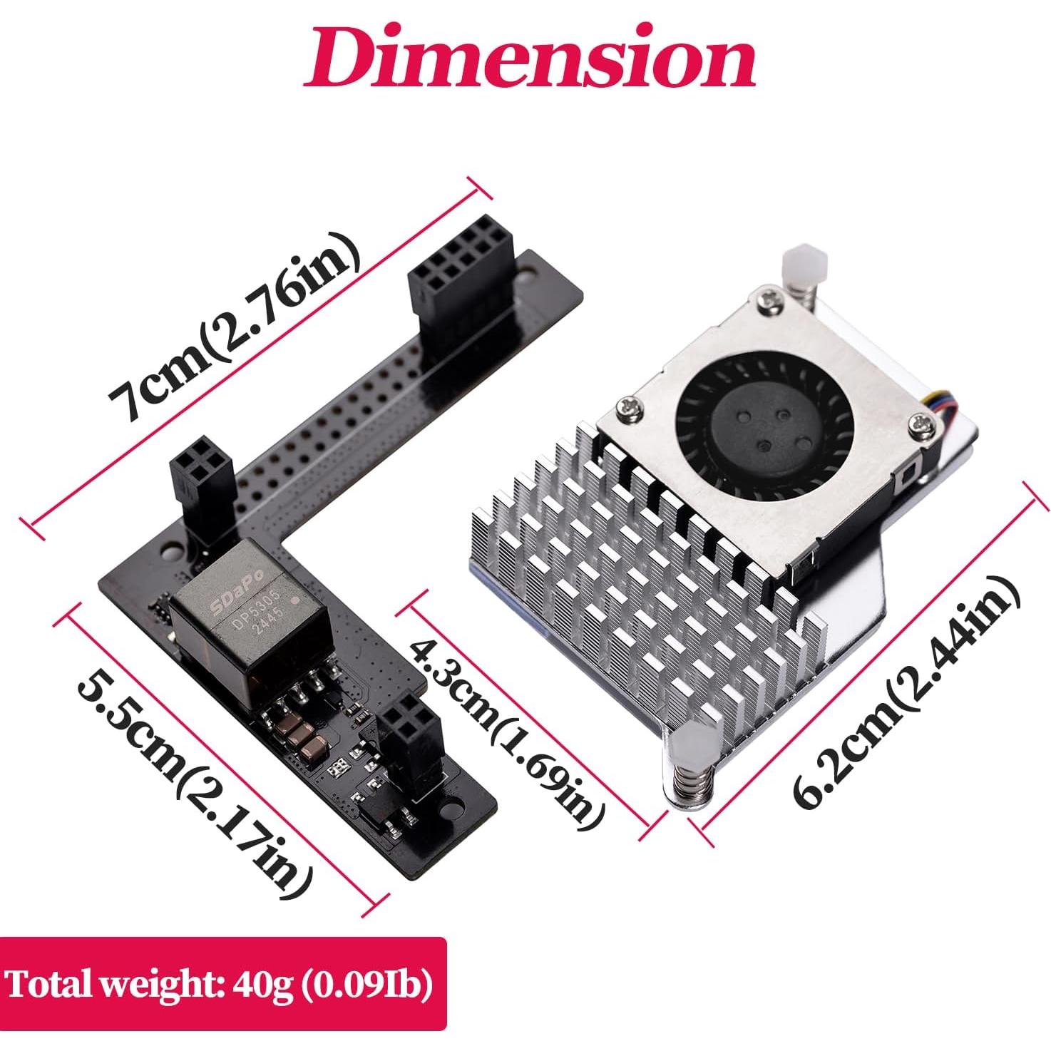 PoE HAT 5V para Raspberry Pi 5 con Ventilador Integrado