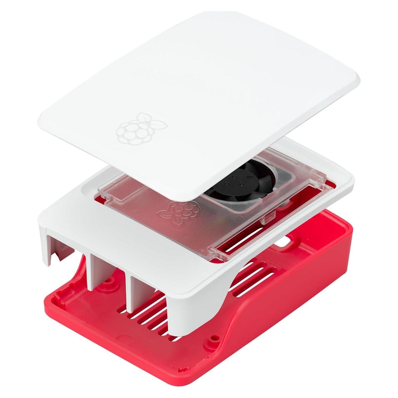 Carcasa Raspberry Pi 5 Yahboom Roja Blanca con Ventilador PWM