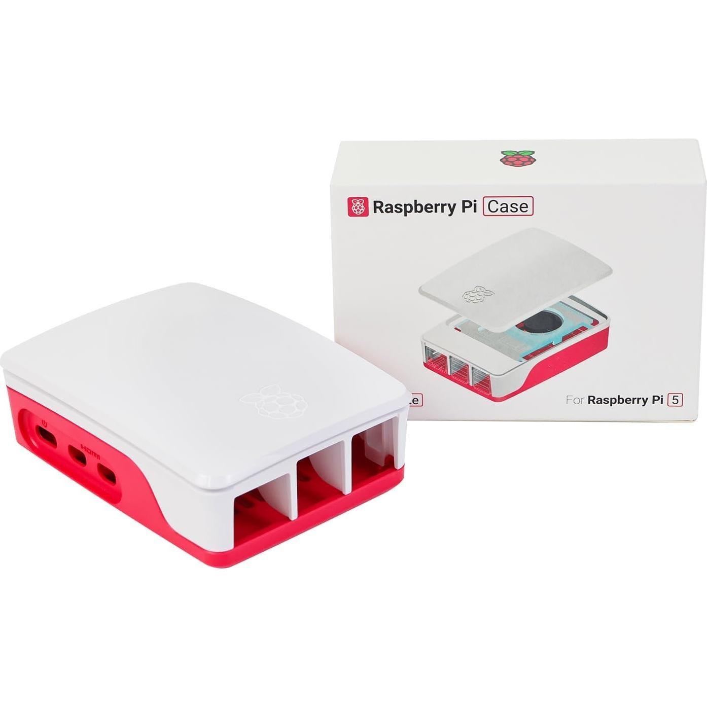 Carcasa Raspberry Pi 5 Yahboom Roja Blanca con Ventilador PWM