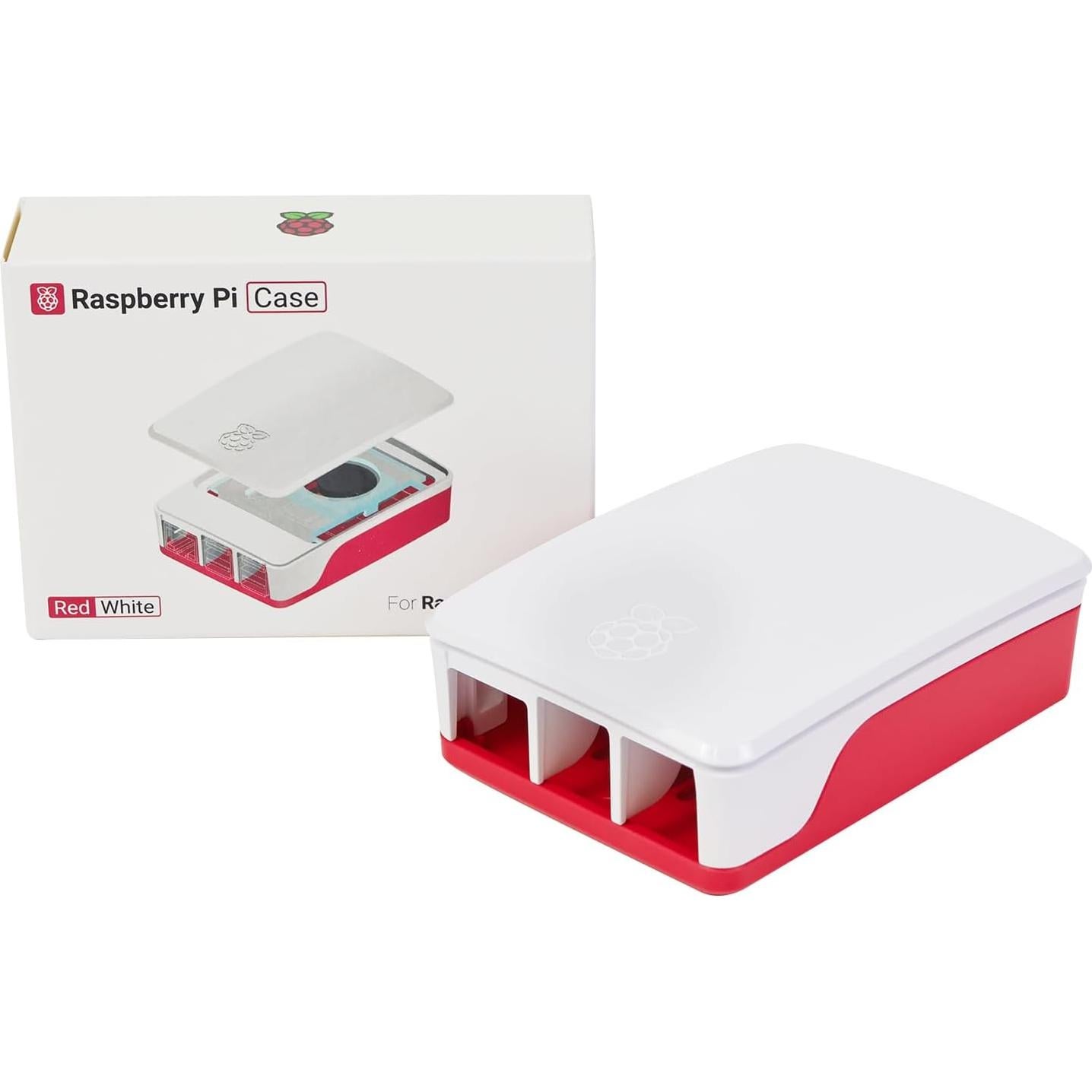 Carcasa Raspberry Pi 5 Yahboom Roja Blanca con Ventilador PWM