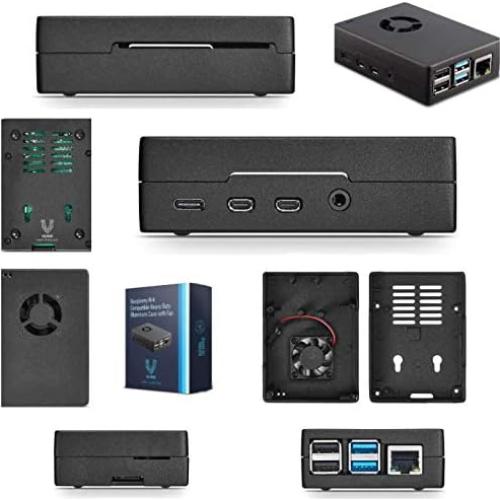 Funda de Aluminio Vilros para Raspberry Pi 4 con Ventilador