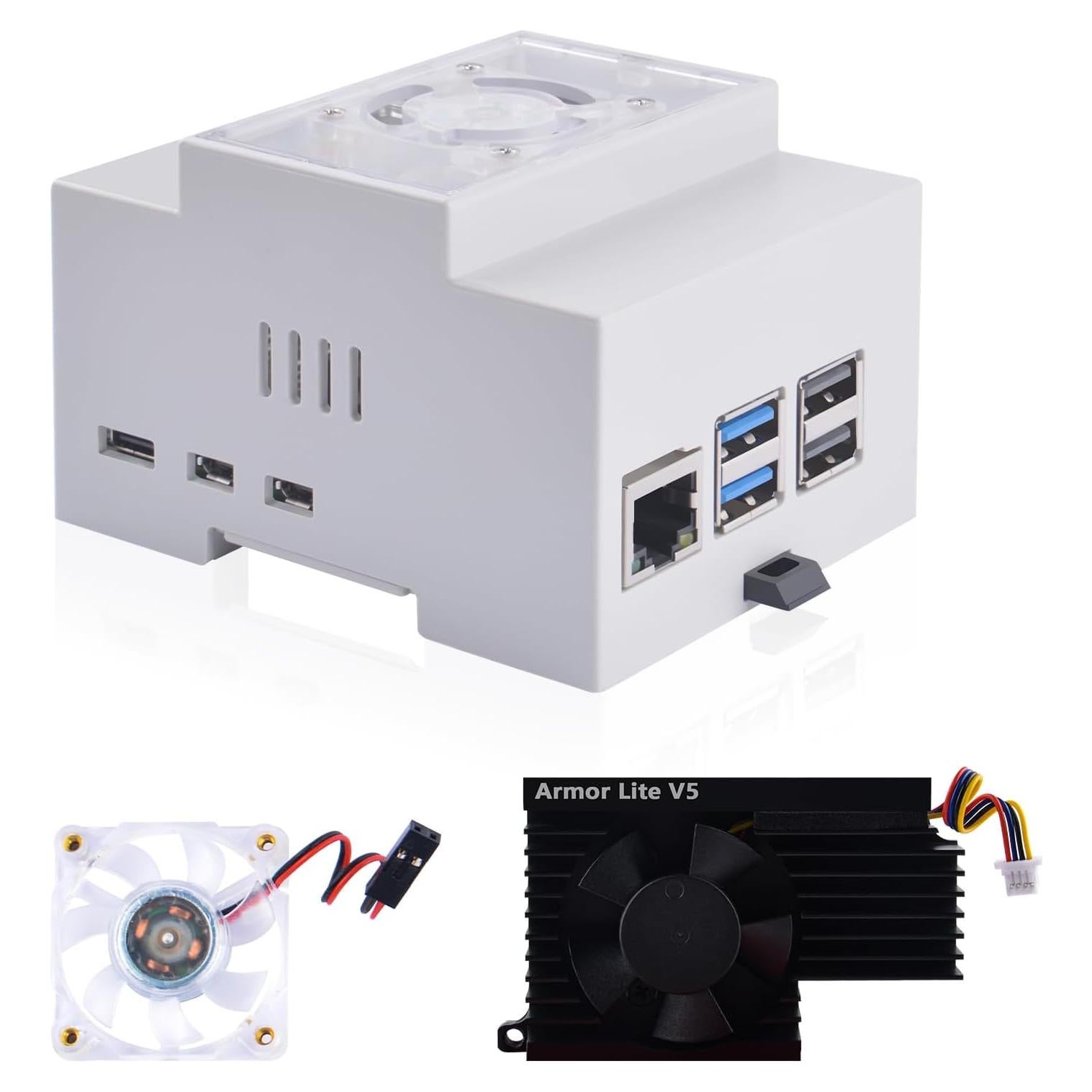 Caja para Raspberry Pi 5 GeeekPi con Enfriador Activo Negro