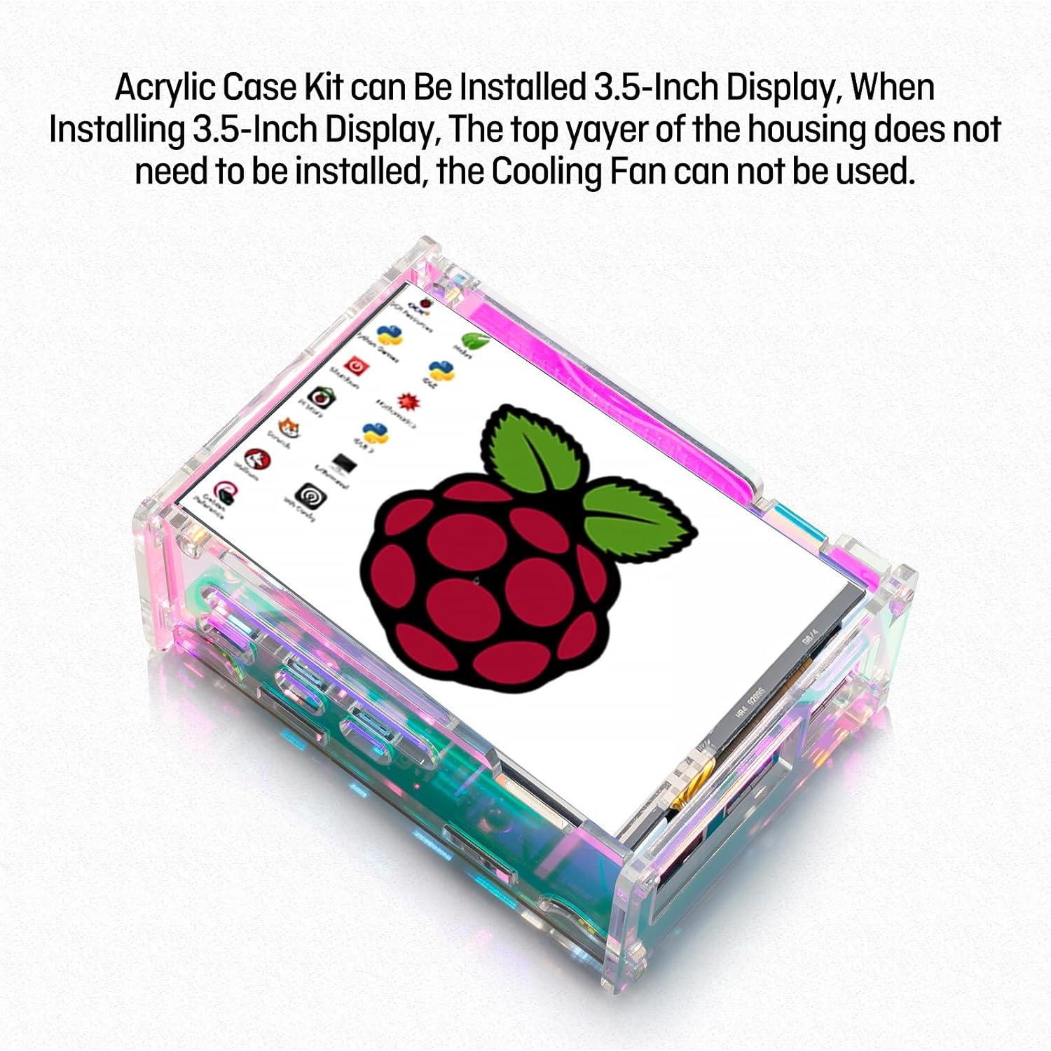 Caja Acrílica SeekerPi para Raspberry Pi 5 con Ventilador RGB