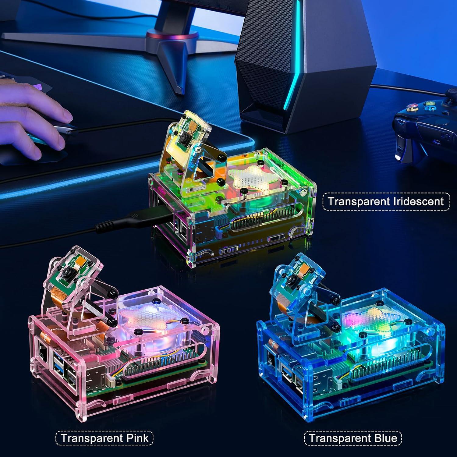 Caja Acrílica SeekerPi para Raspberry Pi 5 con Ventilador RGB