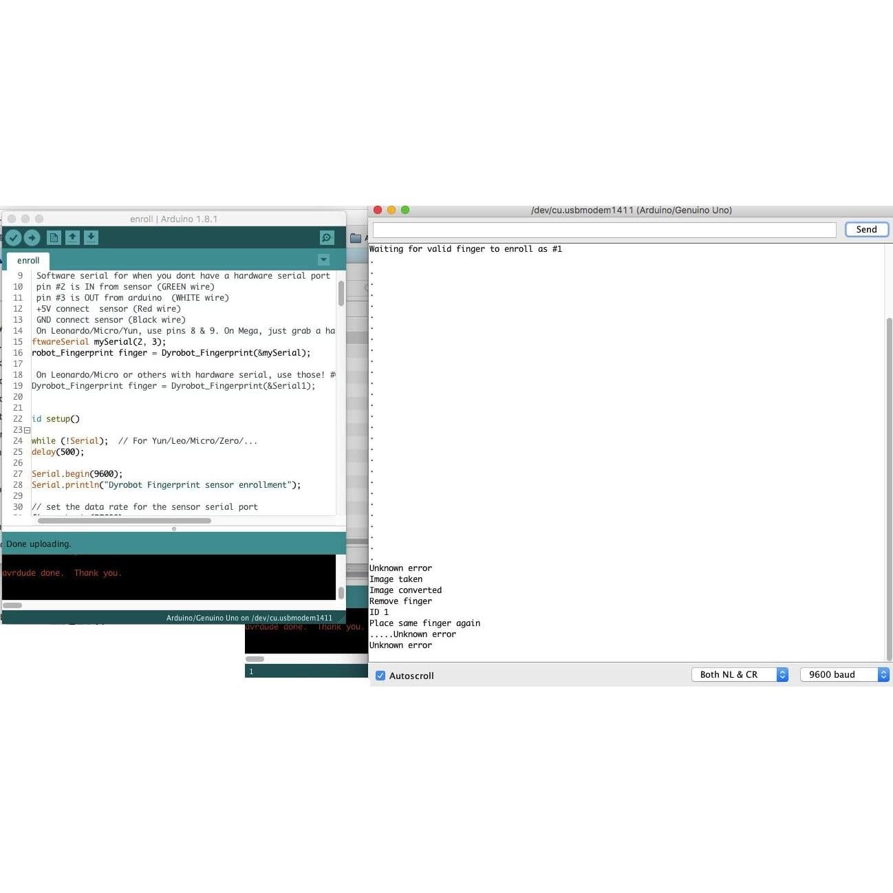 Módulo Sensor de Huellas Dactilares Óptico DIYmall 3.10x1.80cm