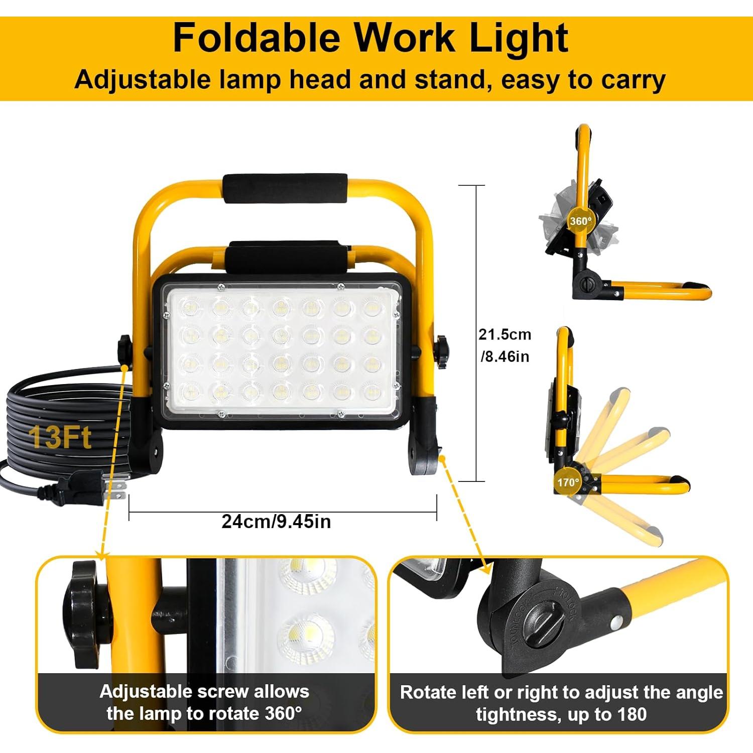 Luz de Trabajo LED 5000LM CREATESTAR con Soporte Ajustable