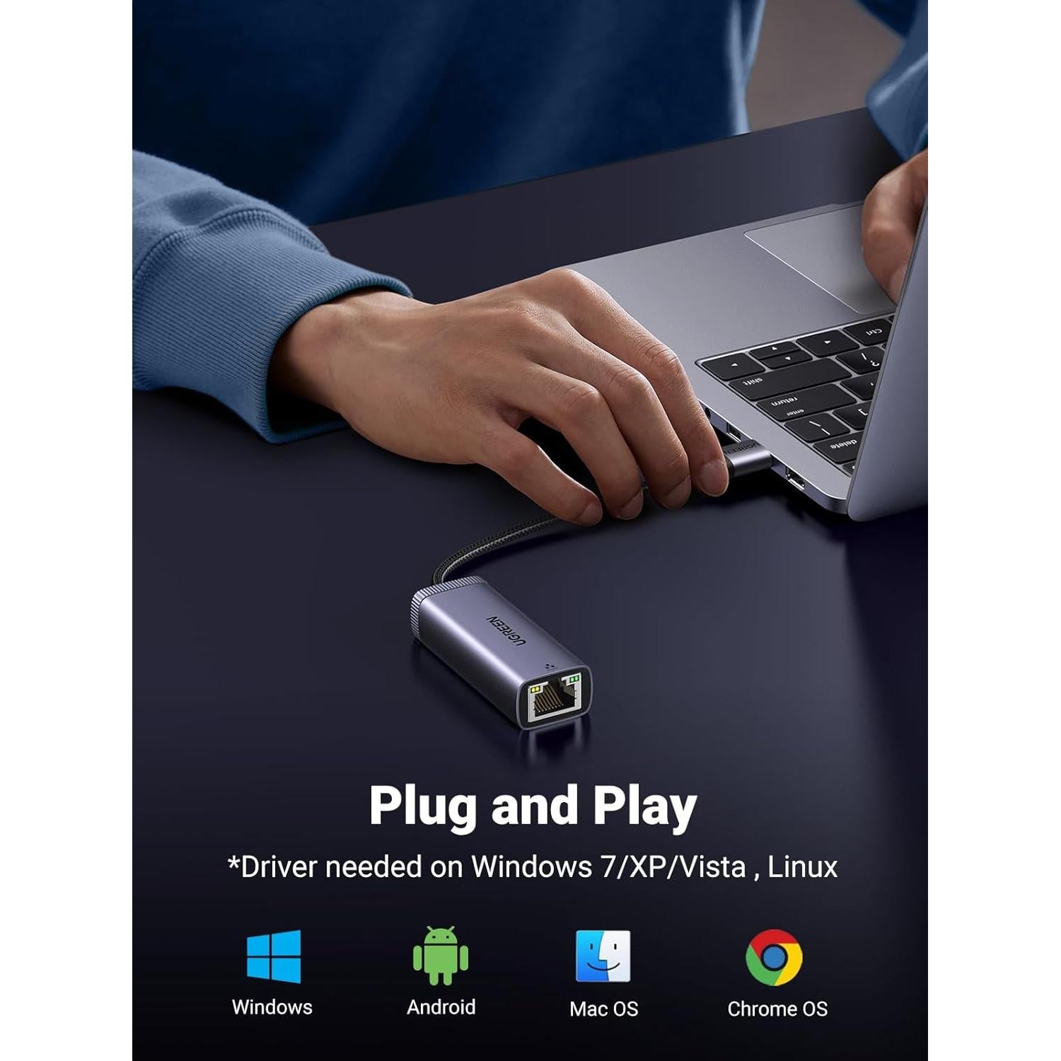 Adaptador USB a Ethernet UGREEN 1000Mbps para PC y Nintendo Switch