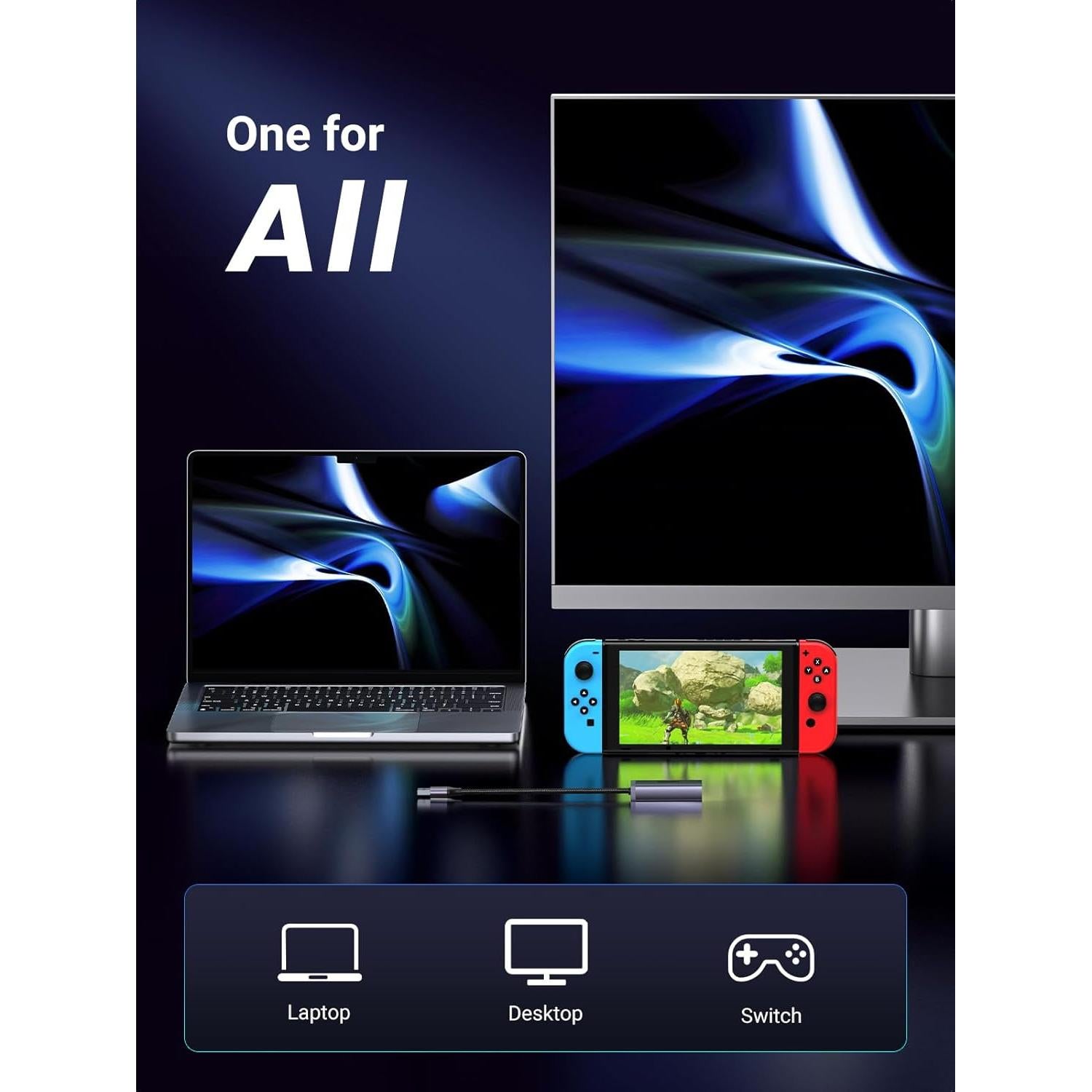 Adaptador USB a Ethernet UGREEN 1000Mbps para PC y Nintendo Switch